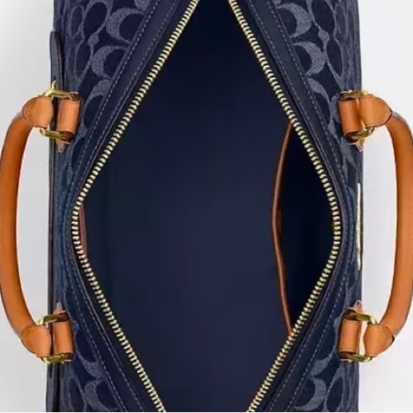Coach Rowan Satchel Bag In Signature Denim Canvas NWT CY699 - Picture 4 of 6